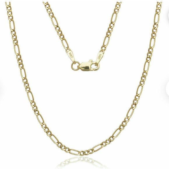 Etsy Jewelry - Solid 14K Yellow Gold Figaro Chain Necklace 18" 2mm Thick NEW